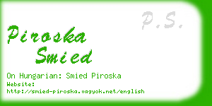 piroska smied business card